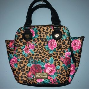 Betsey Johnson Leopard and Floral Print Purse